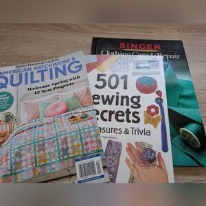 Destash Clothing Care & Repair Hardcover Book, 501 Sewing Secrets, Quilting Mag
